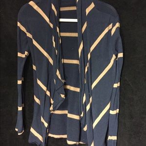 RHAPSODIELLE NAVY BLUE WITH TAN STRIPES CARDIGAN